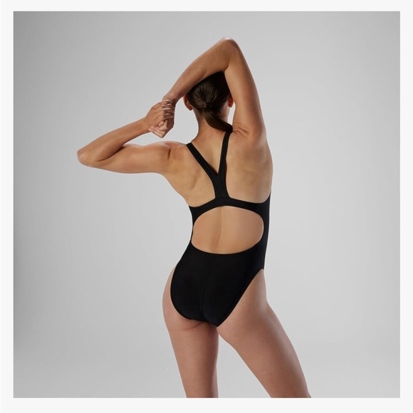 NWT Speedo Women's Swimsuit One Piece Prolt Super Pro Solid Adult Team Black - Picture 3 of 5